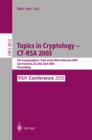 Image for Topics in Cryptology -- CT-RSA 2003