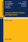 Image for Lectures in Modern Analysis and Applications I