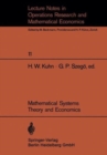 Image for Mathematical Systems Theory and Economics I/II