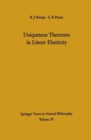 Image for Uniqueness Theorems in Linear Elasticity