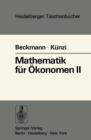 Image for Mathematik fur Okonomen II
