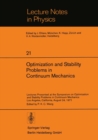 Image for Optimization and Stability Problems in Continuum Mechanics