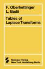 Image for Tables of Laplace Transforms