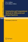Image for Constructive and Computational Methods for Differential and Integral Equations