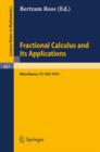 Image for Fractional Calculus and Its Applications
