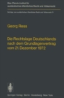 Image for Die Rechtslage Deutschlands nach dem Grundlagenvertrag vom 21. Dezember 1972