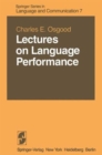Image for Lectures on Language Performance
