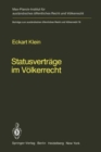 Image for Statusvertrage im Volkerrecht