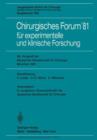 Image for Chirurgisches Forum ’81 fur experimentelle und klinische Forschung
