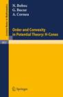 Image for Order and Convexity in Potential Theory : H-Cones