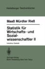Image for Statistik fur Wirtschafts- und Sozialwissenschaftler II : Induktive Statistik
