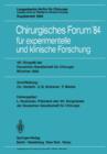 Image for Chirurgisches Forum ’84 fur experimentelle und klinische Forschung