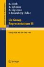 Image for Lie Group Representations III