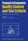 Image for Progress in Ergometry: Quality Control and Test Criteria : Fifth International Seminar on Ergometry