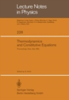 Image for Thermodynamics and Constitutive Equations