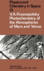 Image for Photochemistry of the Atmospheres of Mars and Venus