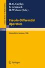 Image for Pseudo-Differential Operators : Proceedings of a Conference, held in Oberwolfach, February 2-8, 1986