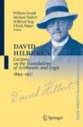 Image for David Hilbert&#39;s Lectures on the Foundations of Arithmetic and Logic 1894-1917