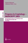 Image for Progress in Cryptology -- INDOCRYPT 2003 : 4th International Conference on Cryptology in India, New Delhi, India, December 8-10, 2003, Proceedings
