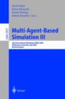 Image for Multi-Agent-Based Simulation III
