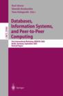 Image for Databases, Information Systems, and Peer-to-Peer Computing