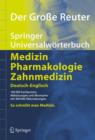 Image for Der Groe Reuter : Springer Universalworterbuch Medizin, Pharmakologie Und Zahnmedizin. Deutsch-Englisch
