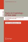 Image for Topics in Cryptology -- CT-RSA 2006