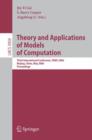 Image for Theory and Applications of Models of Computation : Third International Conference, TAMC 2006, Beijing, China, May 15-20, 2006, Proceedings