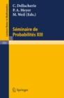 Image for Seminaire de Probabilites XIII: Universite de Strasbourg 1977/78