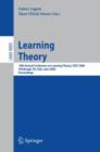 Image for Learning Theory