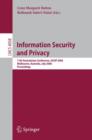 Image for Information Security and Privacy : 11th Australasian Conference, ACISP 2006, Melbourne, Australia, July 3-5, 2006, Proceedings