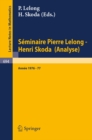 Image for Seminaire Pierre Lelong - Henri Skoda (Analyse): Annee 1976-77