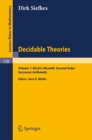 Image for Decidable Theories: Vol. 1: Buchi&#39;s Monadic Second Order Successor Arithmetic