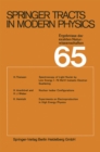Image for Springer Tracts in Modern Physics: Ergebnisse Der Exakten Naturwissenschaften