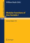 Image for Modular Functions of One Variable I: Proceedings International Summer School, University of Antwerp, RUCA, July 17 - August 3, 1972 : 320