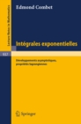 Image for Integrales Exponentielles: Developpements Asymptotiques, Proprietes Lagrangiennes : 937