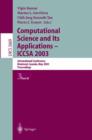 Image for Computational Science and Its Applications - ICCSA 2003
