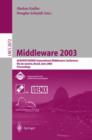 Image for Middleware 2003 : ACM/IFIP/USENIX International Middleware Conference, Rio de Janeiro, Brazil, June 16-20, 2003, Proceedings