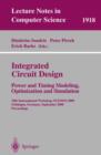 Image for Integrated Circuit Design: Power and Timing Modeling, Optimization and Simulation : 10th International Workshop, PATMOS 2000, Gottingen, Germany, September 13-15, 2000 Proceedings