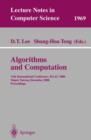 Image for Algorithms and Computation : 11th International Conference, ISAAC 2000, Taipei, Taiwan, December 18-20, 2000. Proceedings
