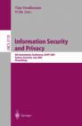 Image for Information Security and Privacy : 6th Australasian Conference, ACISP 2001, Sydney, Australia, July 11-13, 2001. Proceedings
