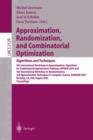 Image for Approximation, Randomization and Combinatorial Optimization: Algorithms and Techniques