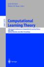 Image for Computational Learning Theory : 15th Annual Conference on Computational Learning Theory, COLT 2002, Sydney, Australia, July 8-10, 2002. Proceedings