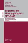 Image for Sequences and their applications - SETA 2006: 4th international conference, Beijing, China, September 24-28, 2006 ; proceedings