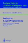 Image for Inductive logic programming: 10th International Conference, ILP 2000, London, UK, July 2000 : proceedings