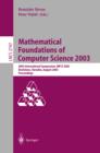Image for Mathematical Foundations of Computer Science 2003: 28th International Symposium, MFCS 2003, Bratislava, Slovakia, August 25-29, 2003, Proceedings
