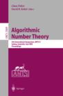 Image for Algebraic number theory: 5th international symposium, ANTS-V, Sydney, Australia, July 7-12, 2002 : proceedings