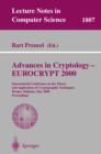 Image for Advances in Cryptology - EUROCRYPT 2000: International Conference on the Theory and Application of Cryptographic Techniques Bruges, Belgium, May 14-18, 2000 Proceedings : 1807