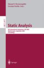 Image for Static Analysis: 9th International Symposium, SAS 2002, Madrid, Spain, September 17-20, 2002. Proceedings