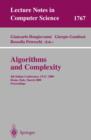 Image for Algorithms and complexity: 4th Italian Conference, CIAC 2000, Rome, Italy, March 1-3, 2000 : proceedings : 1767